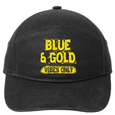 Blue And Gold Vibes Only School Tournament Team Cheerleaders 7-Panel Snapback Hat
