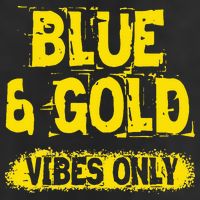Blue And Gold Vibes Only School Tournament Team Cheerleaders Adult Drive Performance Visor