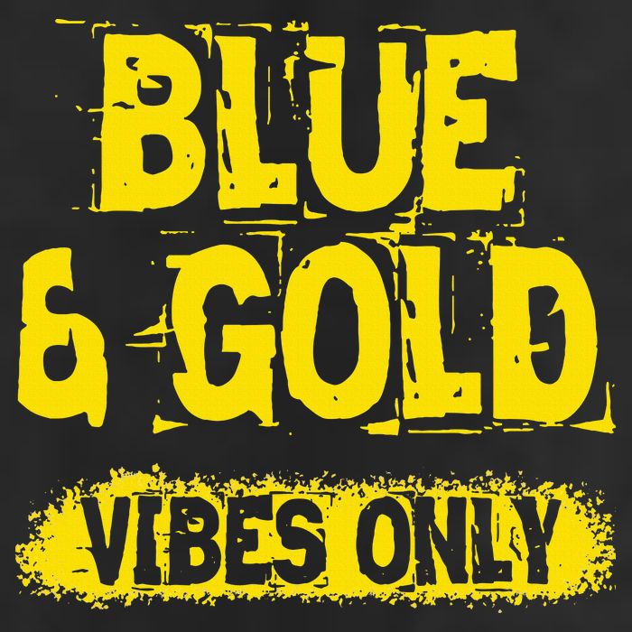Blue And Gold Vibes Only School Tournament Team Cheerleaders Adult Drive Performance Visor