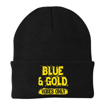Blue And Gold Vibes Only School Tournament Team Cheerleaders Beanie