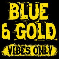 Blue And Gold Vibes Only School Tournament Team Cheerleaders Drawstring Bag