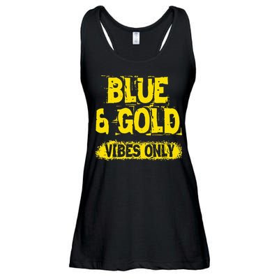 Blue And Gold Vibes Only School Tournament Team Cheerleaders Ladies Essential Flowy Tank