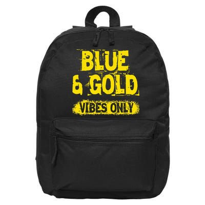 Blue And Gold Vibes Only School Tournament Team Cheerleaders 16 in Basic Backpack