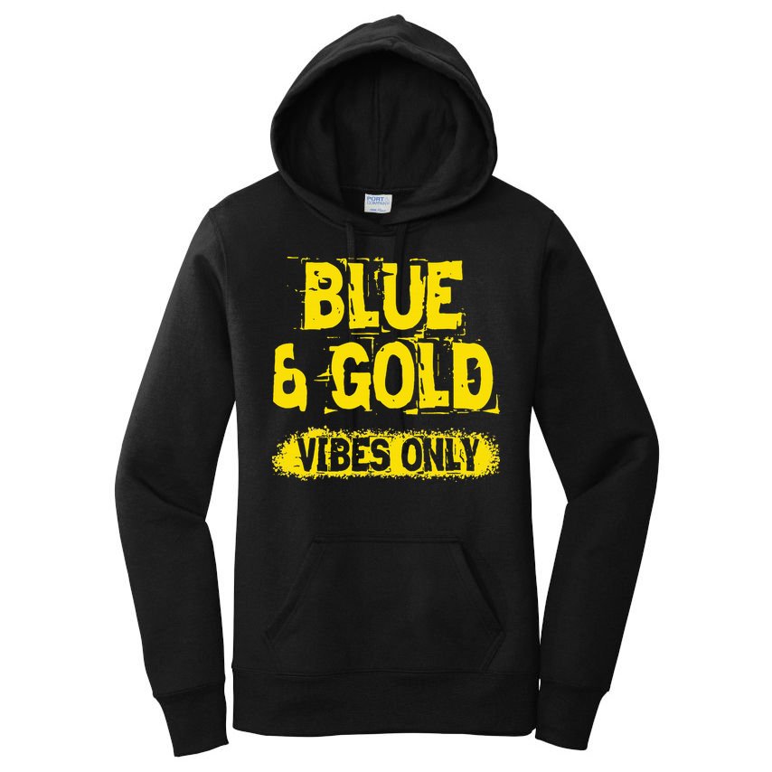 Blue And Gold Vibes Only School Tournament Team Cheerleaders Women's Pullover Hoodie
