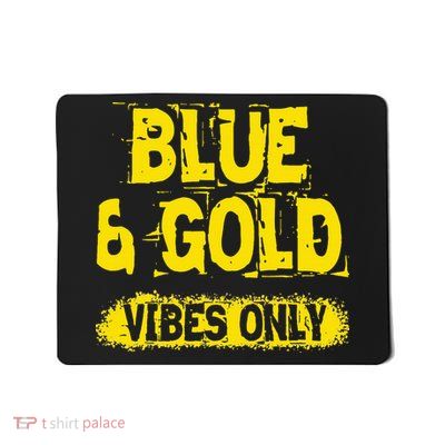 Blue And Gold Vibes Only School Tournament Team Cheerleaders Mousepad