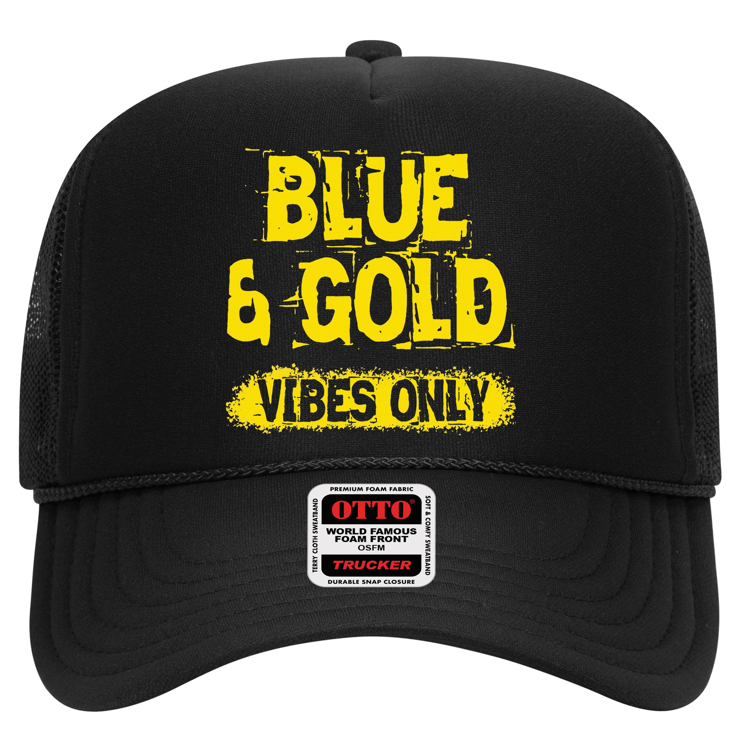 Blue And Gold Vibes Only School Tournament Team Cheerleaders Hat