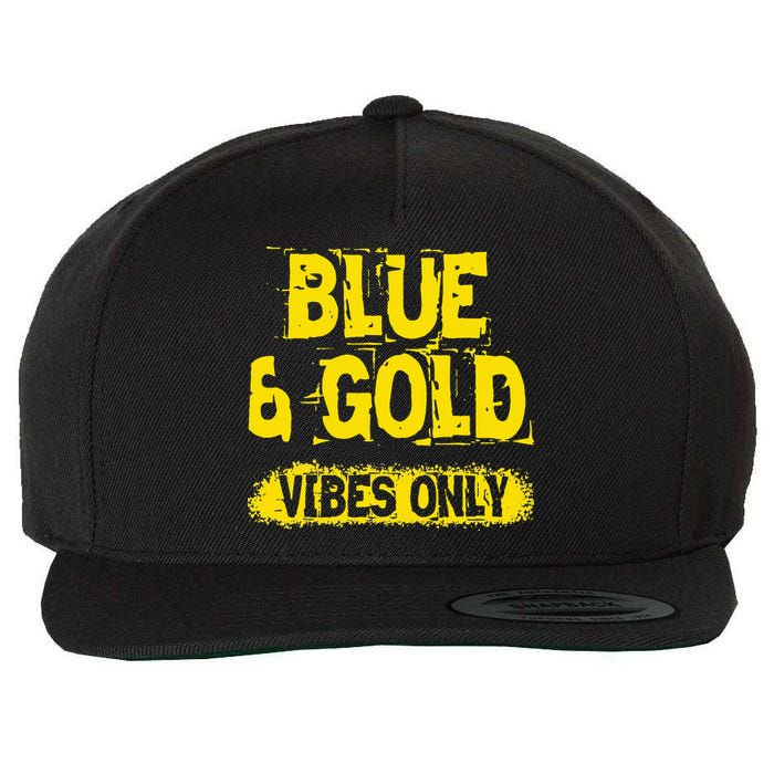 Blue And Gold Vibes Only School Tournament Team Cheerleaders Wool Snapback Cap