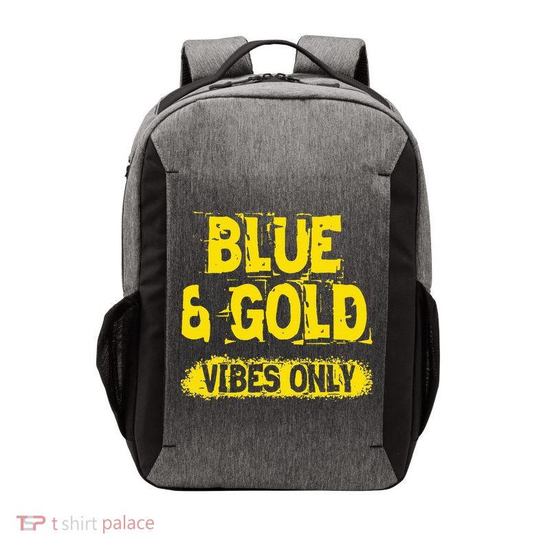 Blue And Gold Vibes Only School Tournament Team Cheerleaders Vector Backpack