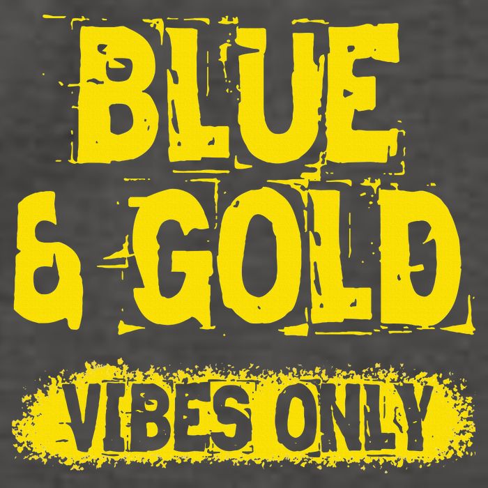 Blue And Gold Vibes Only School Tournament Team Cheerleaders Vector Backpack