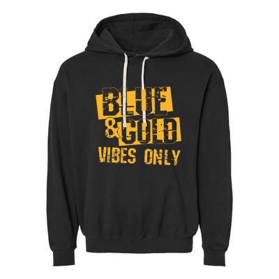 Blue And Gold Game Day Group For High School Football Garment-Dyed Fleece Hoodie