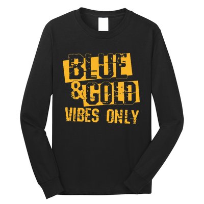 Blue And Gold Game Day Group For High School Football Long Sleeve Shirt