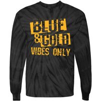 Blue And Gold Game Day Group For High School Football Tie-Dye Long Sleeve Shirt