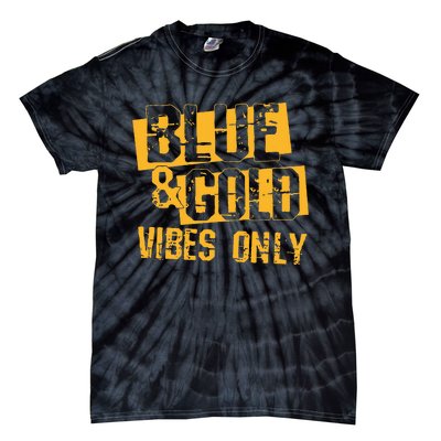 Blue And Gold Game Day Group For High School Football Tie-Dye T-Shirt