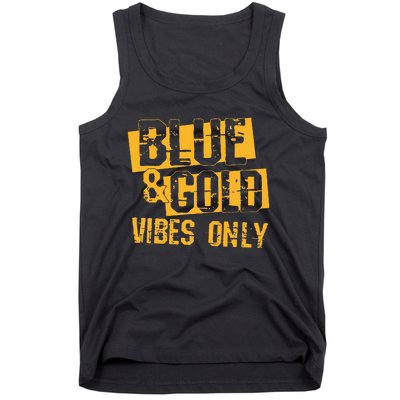 Blue And Gold Game Day Group For High School Football Tank Top