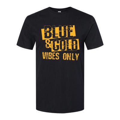 Blue And Gold Game Day Group For High School Football Softstyle CVC T-Shirt