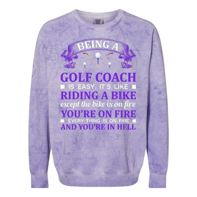 Being A Golf Coach Is Easy It's Like Riding A Bike Colorblast Crewneck Sweatshirt