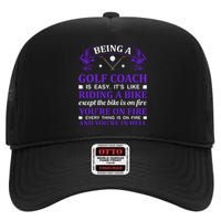 Being A Golf Coach Is Easy It's Like Riding A Bike High Crown Mesh Back Trucker Hat