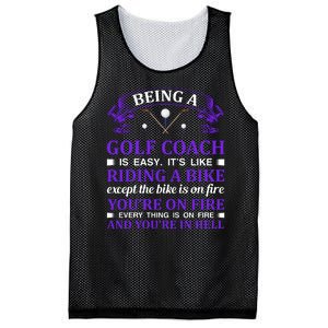 Being A Golf Coach Is Easy It's Like Riding A Bike Mesh Reversible Basketball Jersey Tank