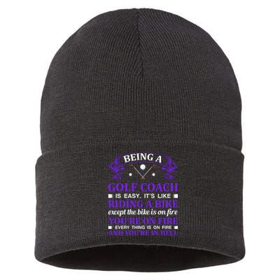 Being A Golf Coach Is Easy It's Like Riding A Bike Sustainable Knit Beanie