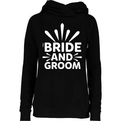 Bride And Groom Womens Funnel Neck Pullover Hood