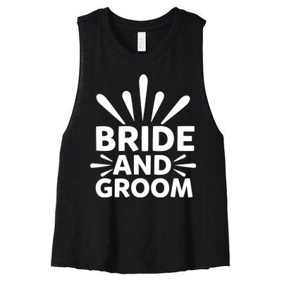 Bride And Groom Women's Racerback Cropped Tank