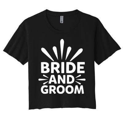 Bride And Groom Women's Crop Top Tee