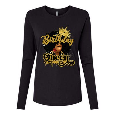 Birthday Afro Girl Melanin Queen African American  Womens Cotton Relaxed Long Sleeve T-Shirt