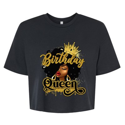 Birthday Afro Girl Melanin Queen African American  Bella+Canvas Jersey Crop Tee