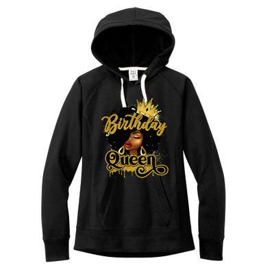 Birthday Afro Girl Melanin Queen African American  Women's Fleece Hoodie