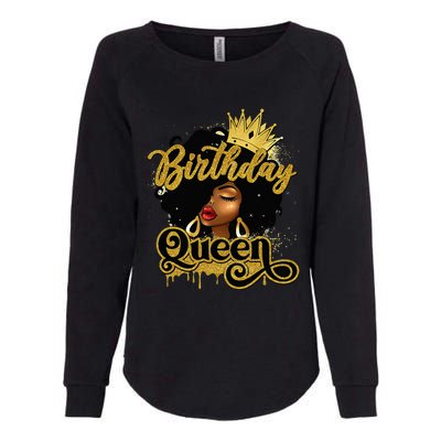 Birthday Afro Girl Melanin Queen African American  Womens California Wash Sweatshirt