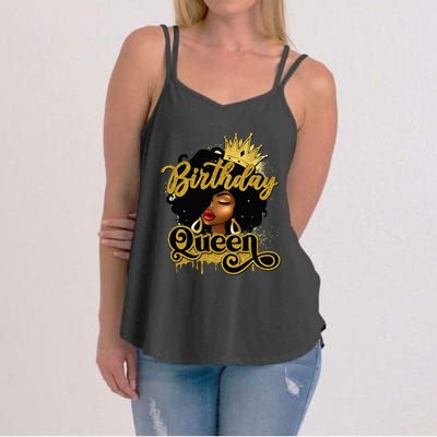 Birthday Afro Girl Melanin Queen African American  Women's Strappy Tank