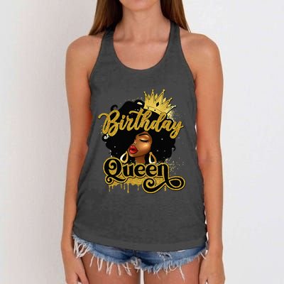 Birthday Afro Girl Melanin Queen African American  Women's Knotted Racerback Tank