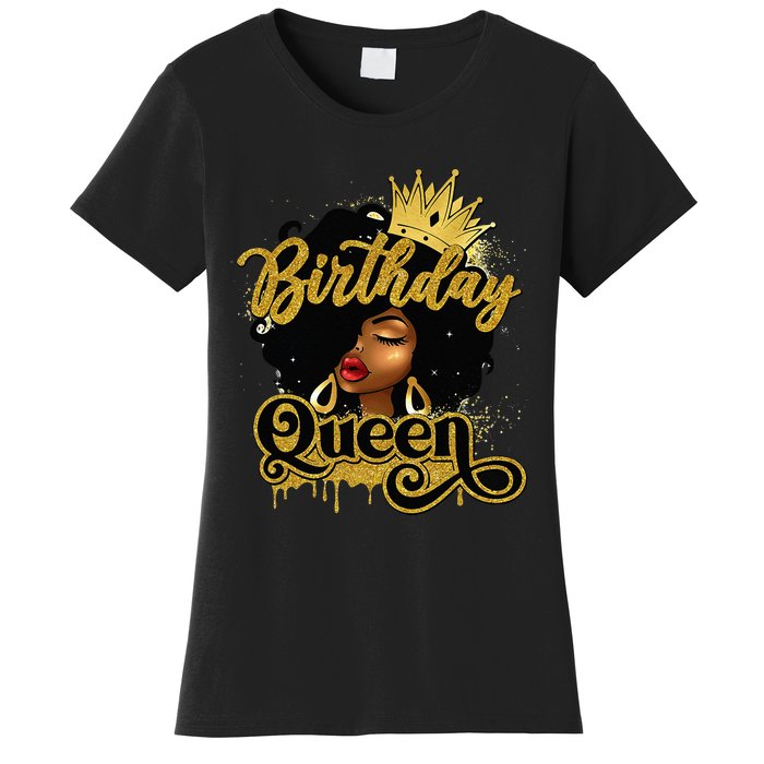 Birthday Afro Girl Melanin Queen African American  Women's T-Shirt