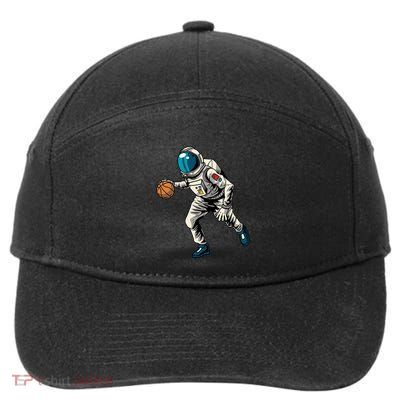 Basketball Astronaut Gift Hoops Streetball Baller Basketball Gift 7-Panel Snapback Hat