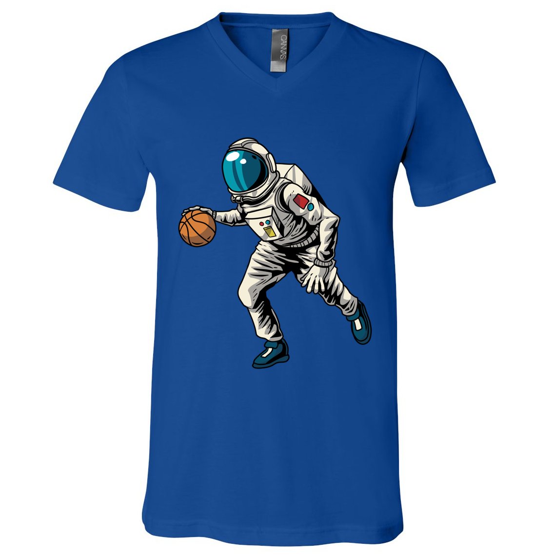 Basketball Astronaut Gift Hoops Streetball Baller Basketball Gift V-Neck T-Shirt