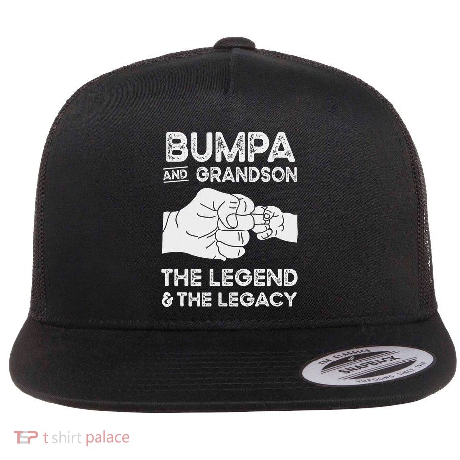 Bumpa And Grandson The Legend And The Legacy Matching Flat Bill Trucker Hat