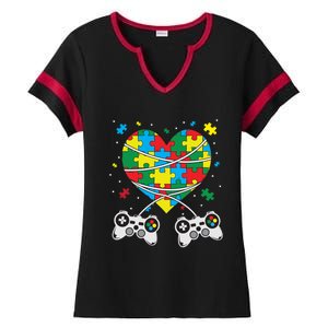 Boys Autism Gift Game Autism Awareness Month Day Men Kids Cool Gift Ladies Halftime Notch Neck Tee