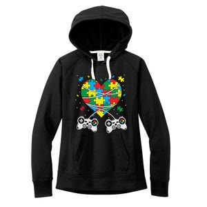 Boys Autism Gift Game Autism Awareness Month Day Men Kids Cool Gift Women's Fleece Hoodie