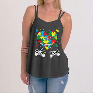 Boys Autism Gift Game Autism Awareness Month Day Men Kids Cool Gift Women's Strappy Tank