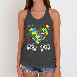 Boys Autism Gift Game Autism Awareness Month Day Men Kids Cool Gift Women's Knotted Racerback Tank