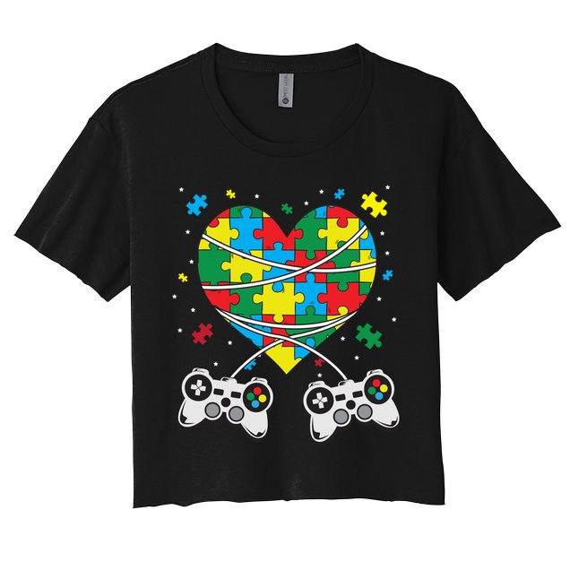 Boys Autism Gift Game Autism Awareness Month Day Men Kids Cool Gift Crop Top