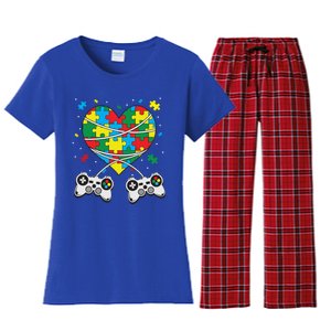 Boys Autism Gift Game Autism Awareness Month Day Men Kids Cool Gift Women's Flannel Pajama Set