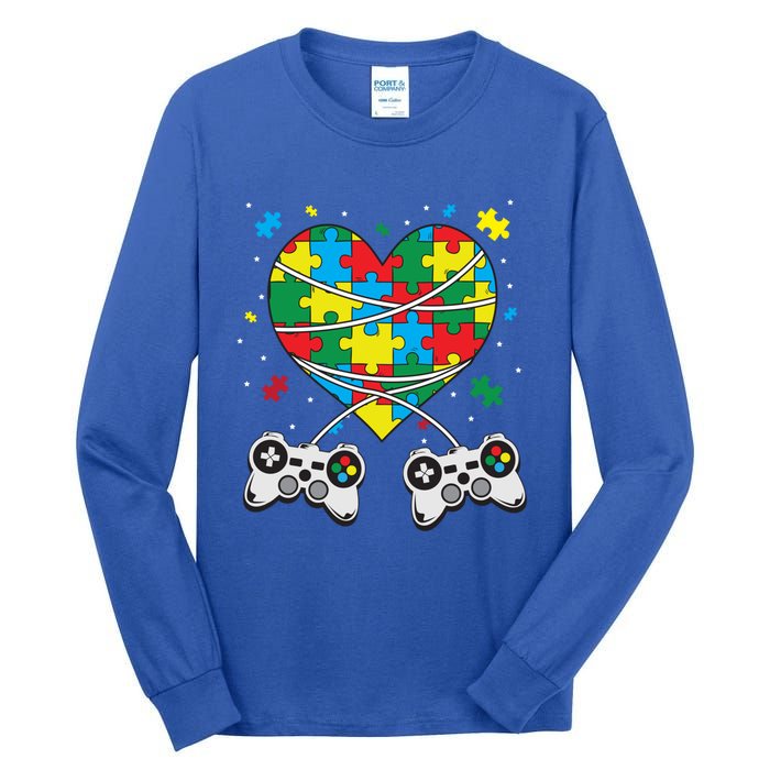 Boys Autism Gift Game Autism Awareness Month Day Men Kids Cool Gift Tall Long Sleeve T-Shirt