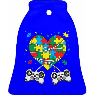 Boys Autism Gift Game Autism Awareness Month Day Men Kids Cool Gift Ceramic Bell Ornament