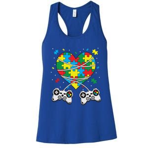 Boys Autism Gift Game Autism Awareness Month Day Men Kids Cool Gift Women's Racerback Tank