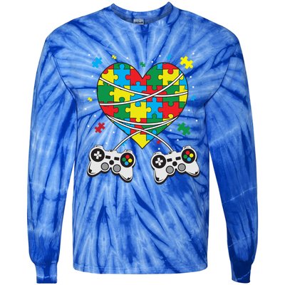 Boys Autism Gift Game Autism Awareness Month Day Men Kids Cool Gift Tie-Dye Long Sleeve Shirt