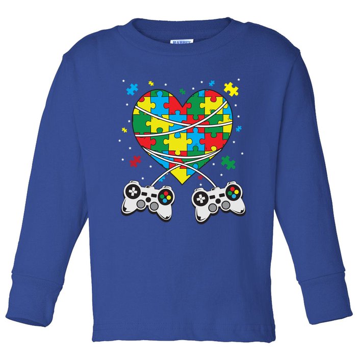 Boys Autism Gift Game Autism Awareness Month Day Men Kids Cool Gift Toddler Long Sleeve Shirt