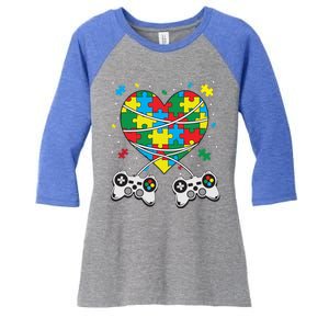 Boys Autism Gift Game Autism Awareness Month Day Men Kids Cool Gift Women's Tri-Blend 3/4-Sleeve Raglan Shirt