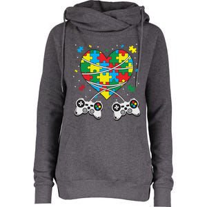 Boys Autism Gift Game Autism Awareness Month Day Men Kids Cool Gift Womens Funnel Neck Pullover Hood