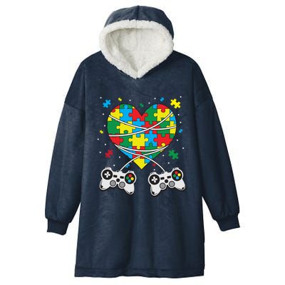 Boys Autism Gift Game Autism Awareness Month Day Men Kids Cool Gift Hooded Wearable Blanket